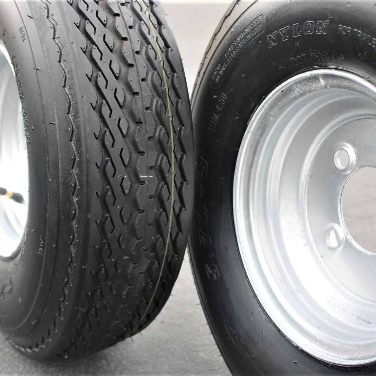 4-Pack Antego Trailer Tire On Rim 570-8 5.70-8 Load C 4 Lug Galvanized Wheel