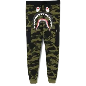 A Bathing Ape 1st Camo Shark Slim Sweat Cargo Pants - Green - Used