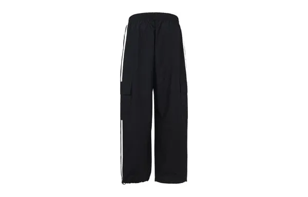 adidas originals 3-Stripes Cargo Woven Breathable Running Sports Pants Black, black