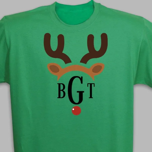 Adult's Monogrammed Reindeer T-Shirt