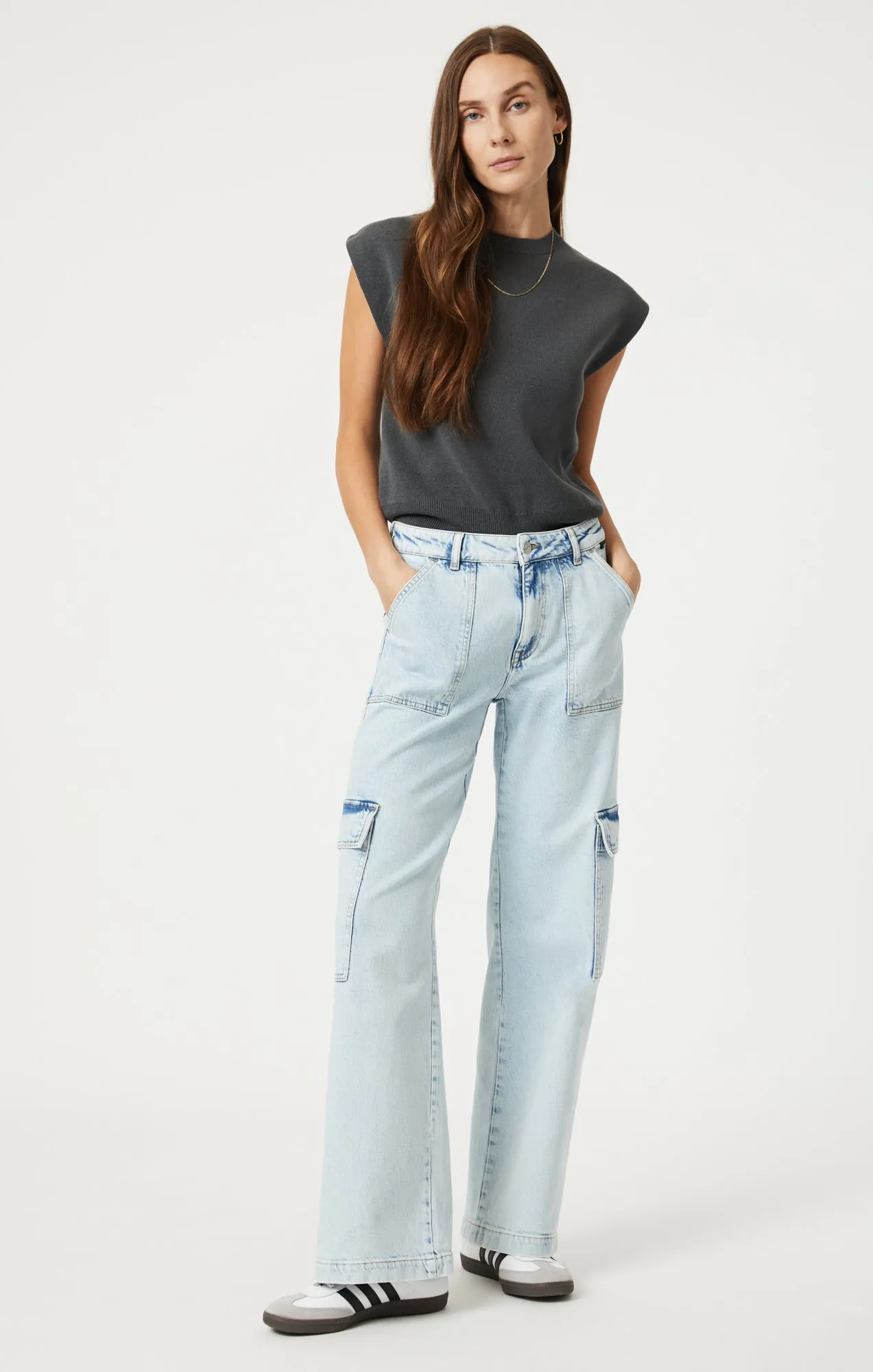 ALVA STRAIGHT CARGO IN LIGHT INDIGO RECYCLED BLUE