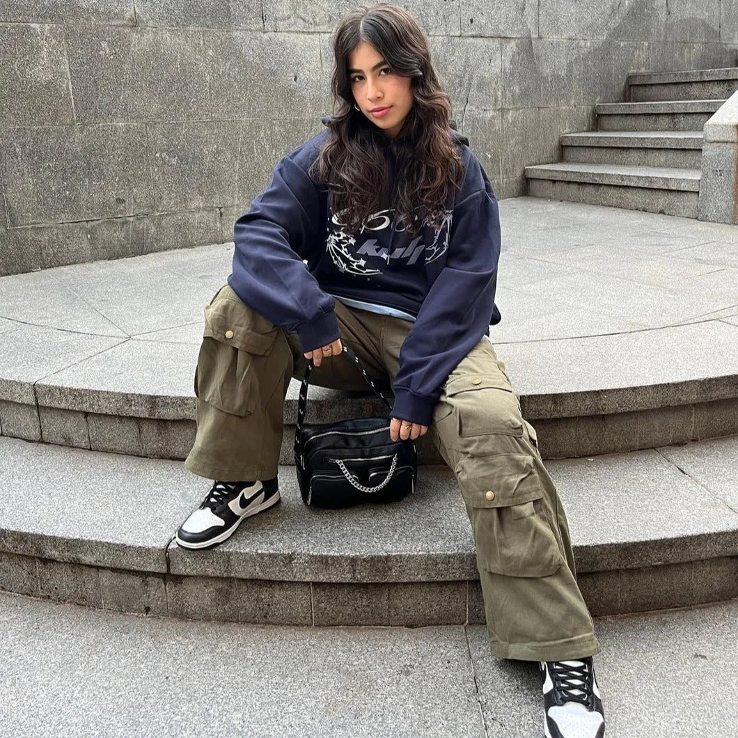 🔥American Street Multi Pocket Baggy Cargo Pants