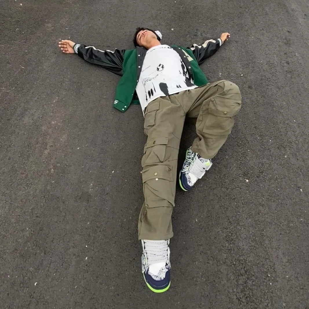 🔥American Street Multi Pocket Baggy Cargo Pants