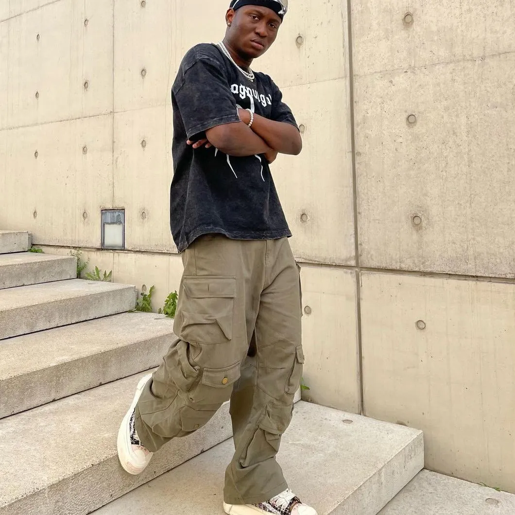 🔥American Street Multi Pocket Baggy Cargo Pants