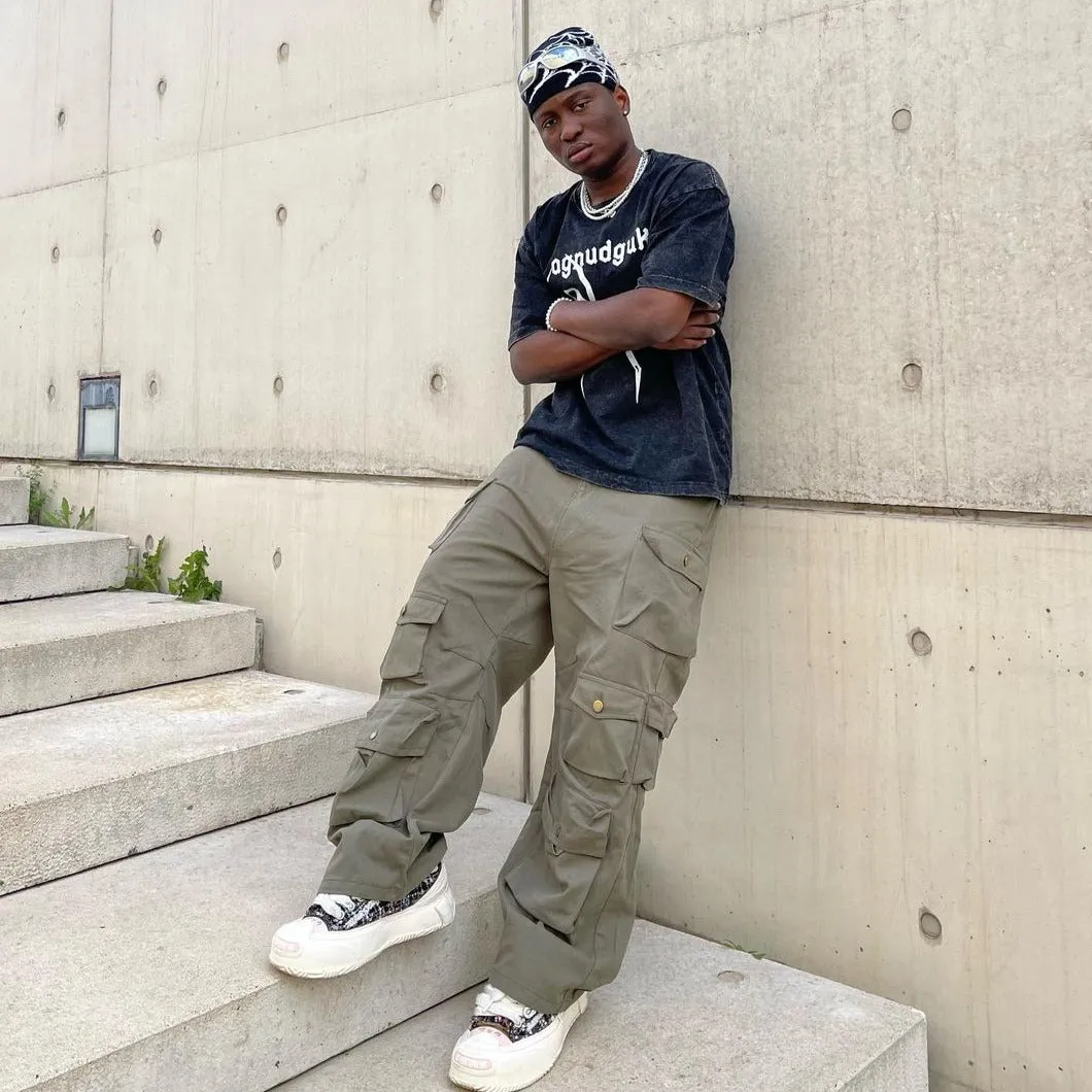 🔥American Street Multi Pocket Baggy Cargo Pants