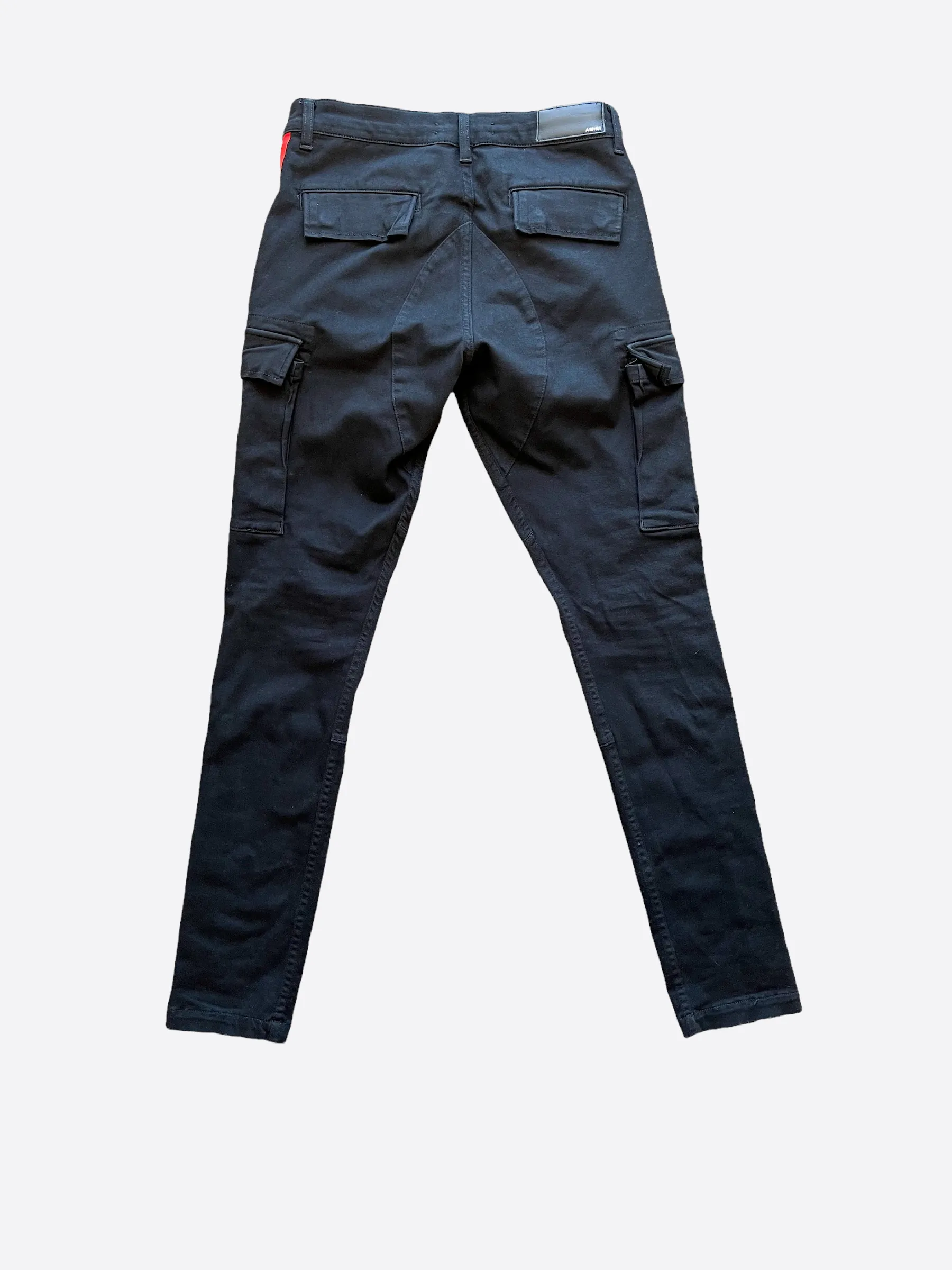 Amiri Black & Red Track Cargo Pants