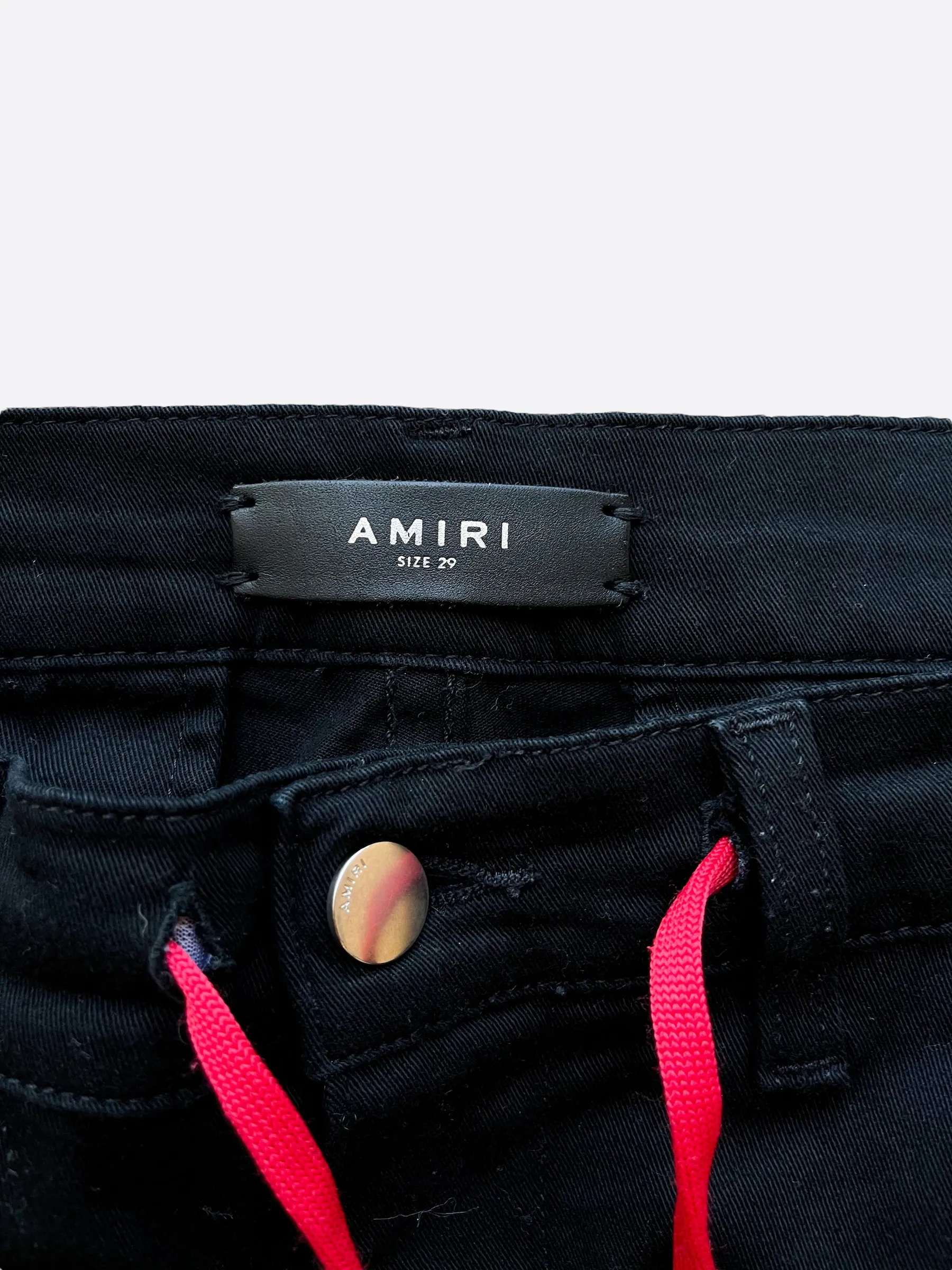 Amiri Black & Red Track Cargo Pants