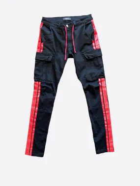 Amiri Black & Red Track Cargo Pants