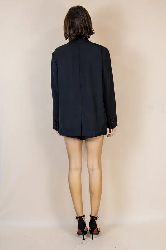 Ansley Black Shorts Suit Set