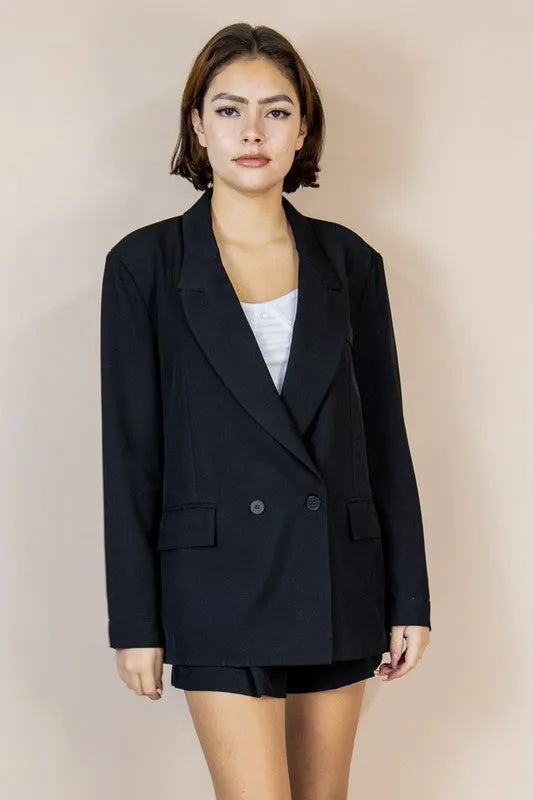 Ansley Black Shorts Suit Set