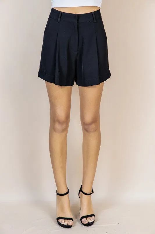 Ansley Black Shorts Suit Set