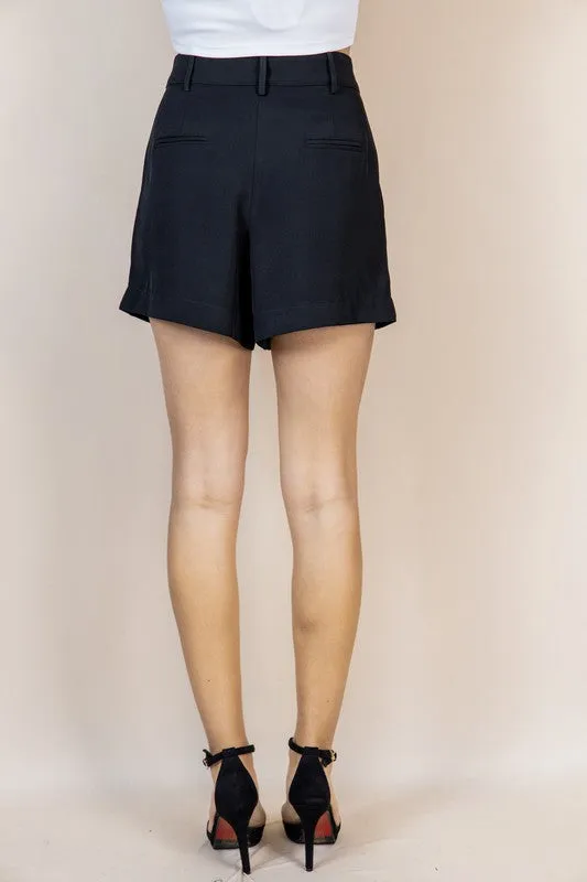 Ansley Black Shorts Suit Set