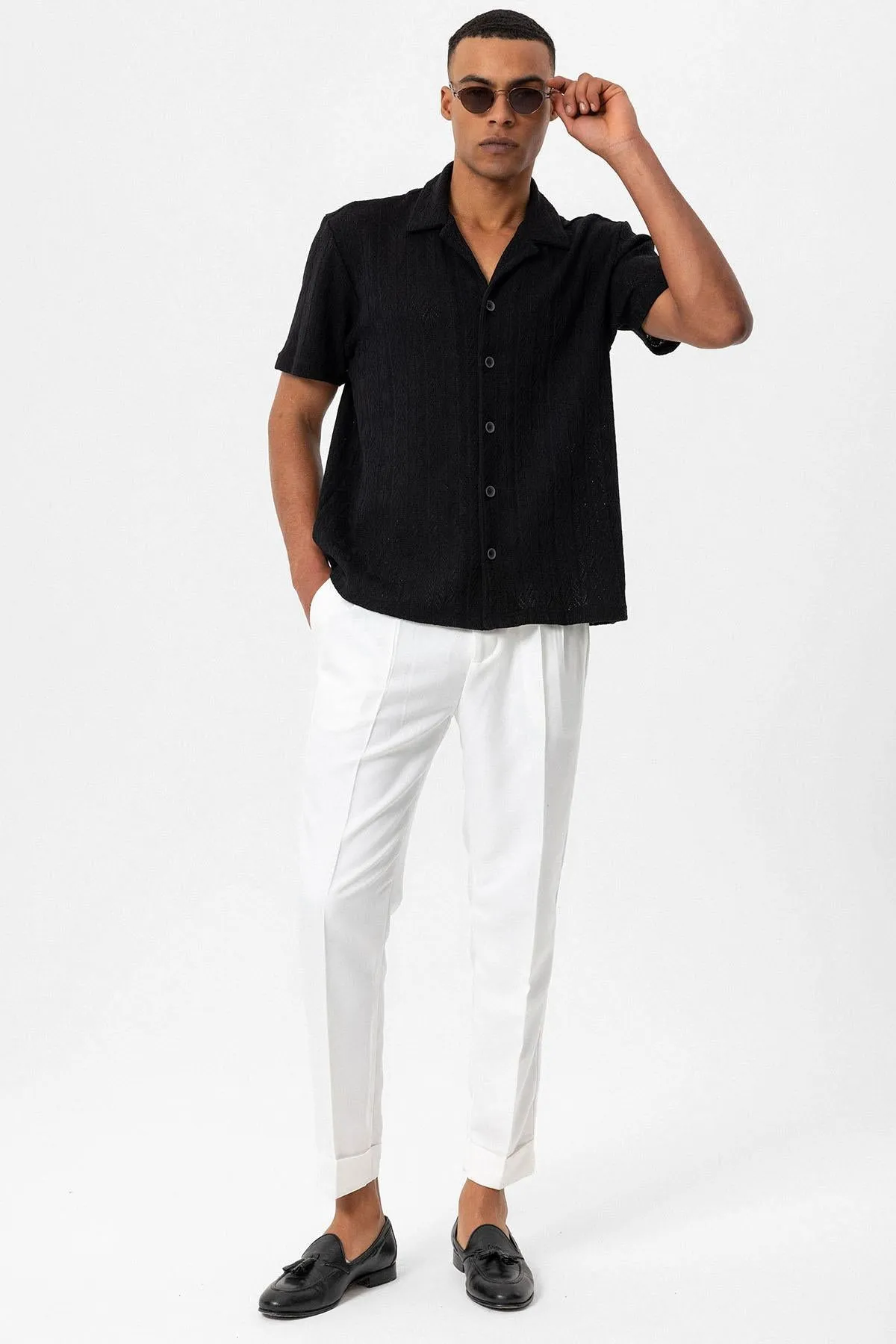 ANT Camp  Collar Knitted Patterned Men's Shirt - Melito di Napoli