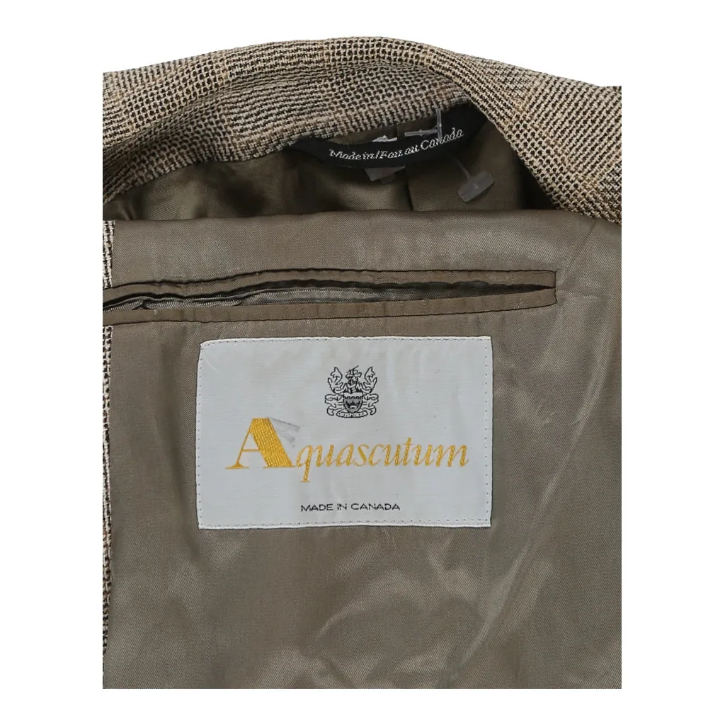 Aquascutum Checked Blazer - Medium Brown Wool