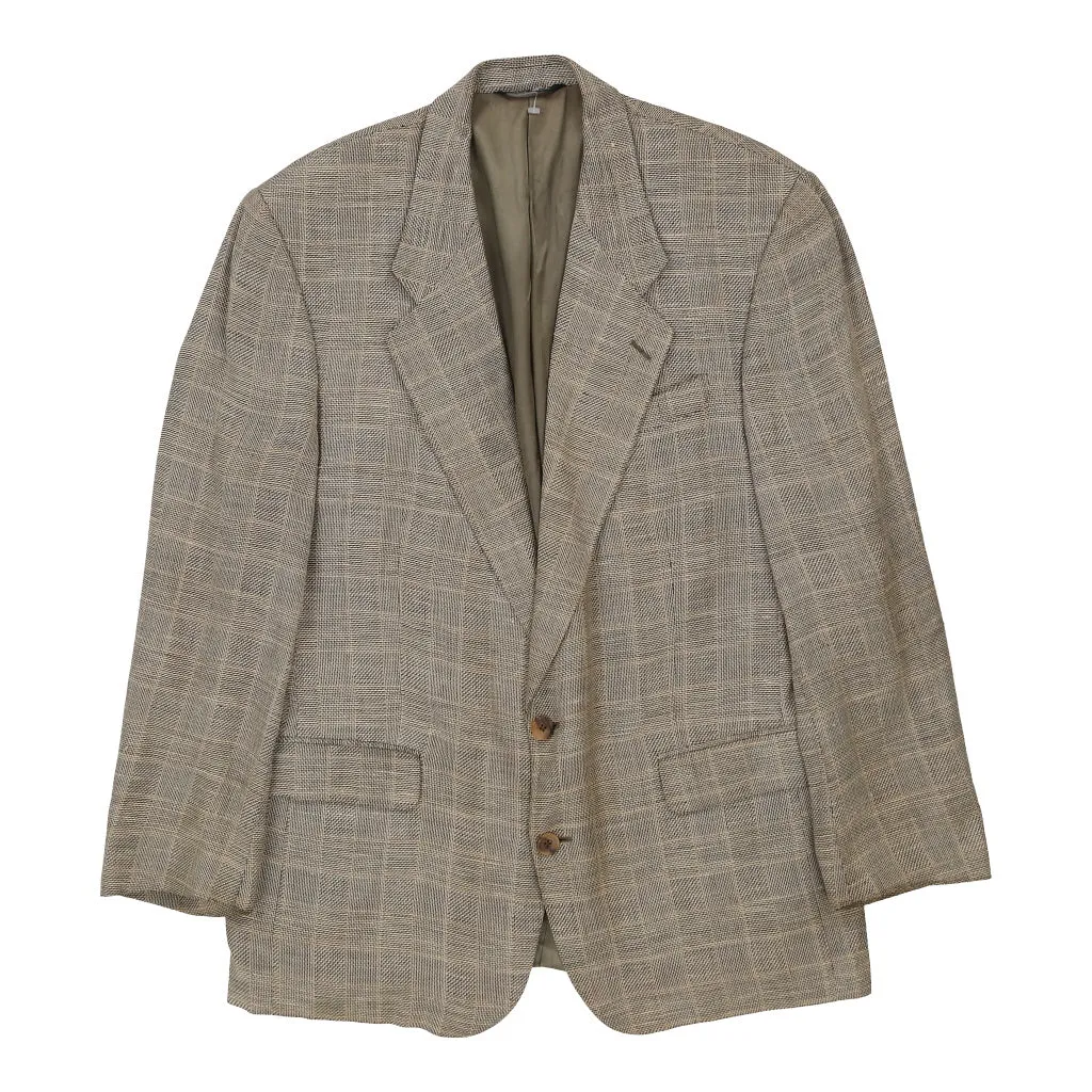 Aquascutum Checked Blazer - Medium Brown Wool