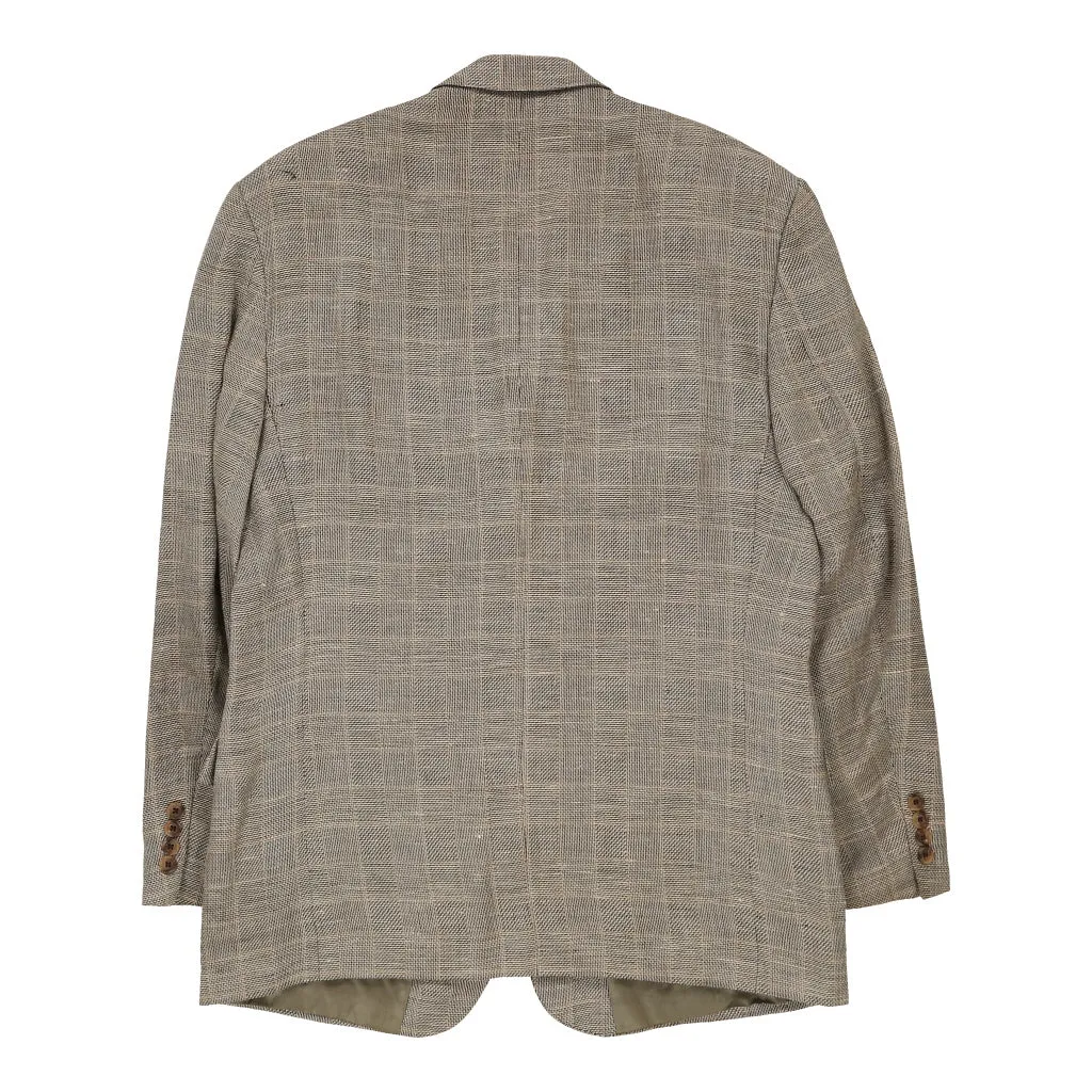 Aquascutum Checked Blazer - Medium Brown Wool