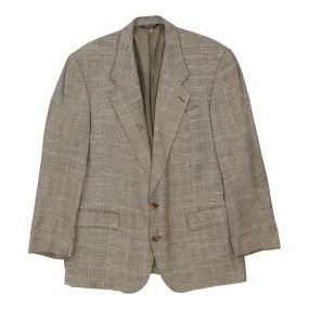 Aquascutum Checked Blazer - Medium Brown Wool