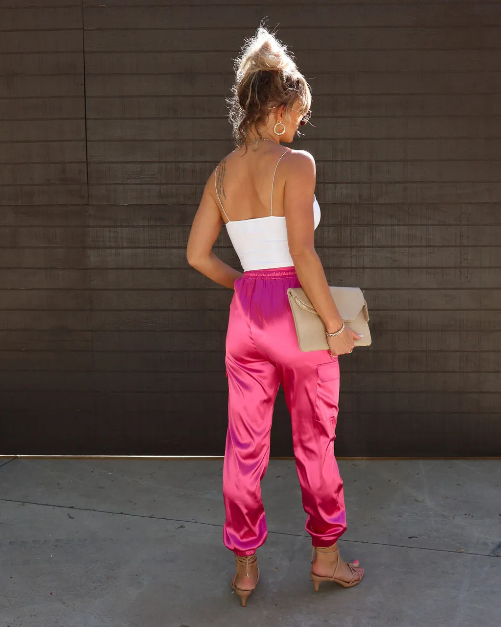 Athena Satin Cargo Pants