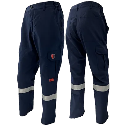 Atlas AR/FR Navy Cargo Pants W/ 2" Silver reflective 405NB