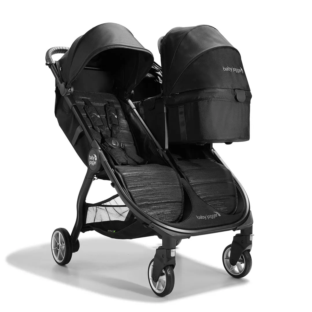 Baby Jogger City Tour 2 Double Pushchair   Carrycot Bundle - Pitch Black