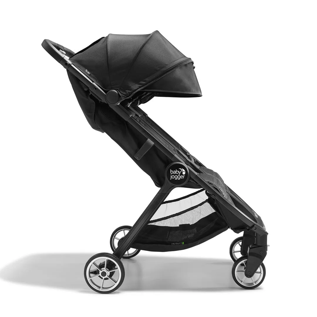 Baby Jogger City Tour 2 Double Pushchair   Carrycot Bundle - Pitch Black