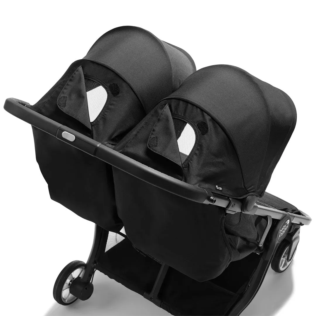 Baby Jogger City Tour 2 Double Pushchair   Carrycot Bundle - Pitch Black