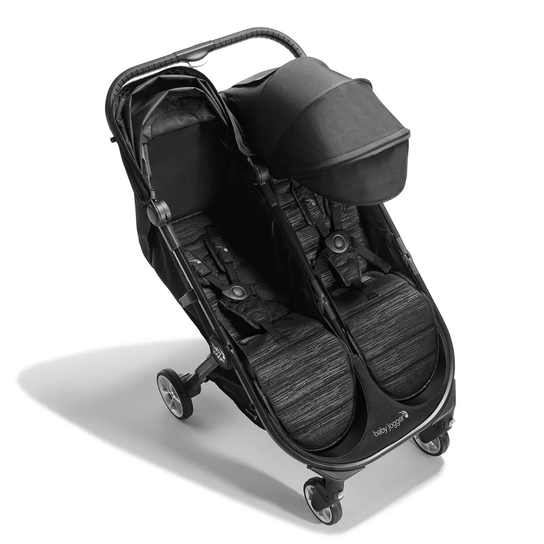 Baby Jogger City Tour 2 Double Pushchair   Carrycot Bundle - Pitch Black