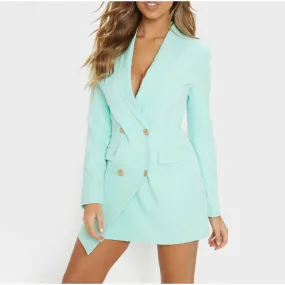 Barcelona Blazer Dress - Turquoise