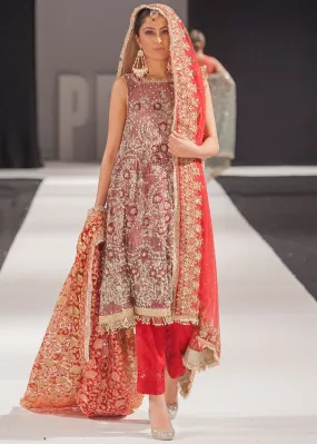 Beautiful Indian chiffon dress for bridal in multi color # B3349