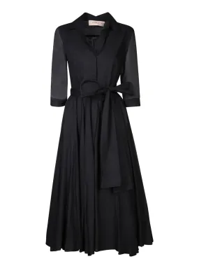 Black Cotton Shirt Dress