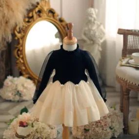 Black Girls Cotton Pleated Skirt Dress