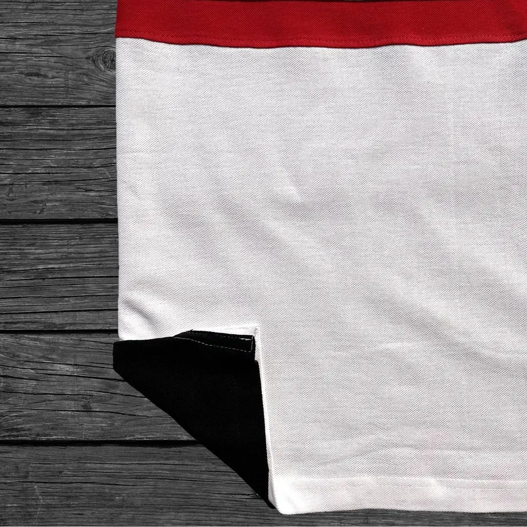 Black Melange White with Red Stripe Polo T-Shirt