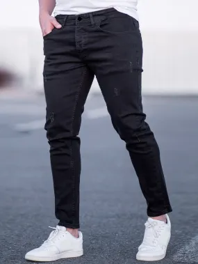 Black Ripped Frayed Skinny Jeans