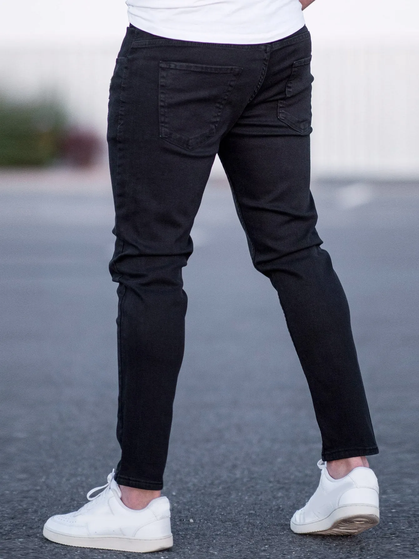 Black Ripped Frayed Skinny Jeans