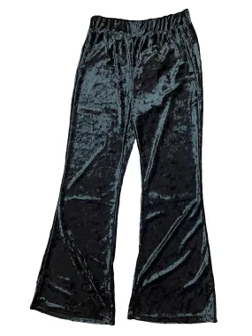 Black Velvet High Waist Bell Bottom Pants