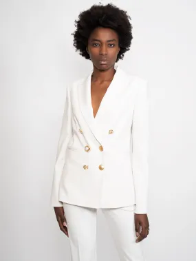 Blazer con Bottoni Gioiello Bianco