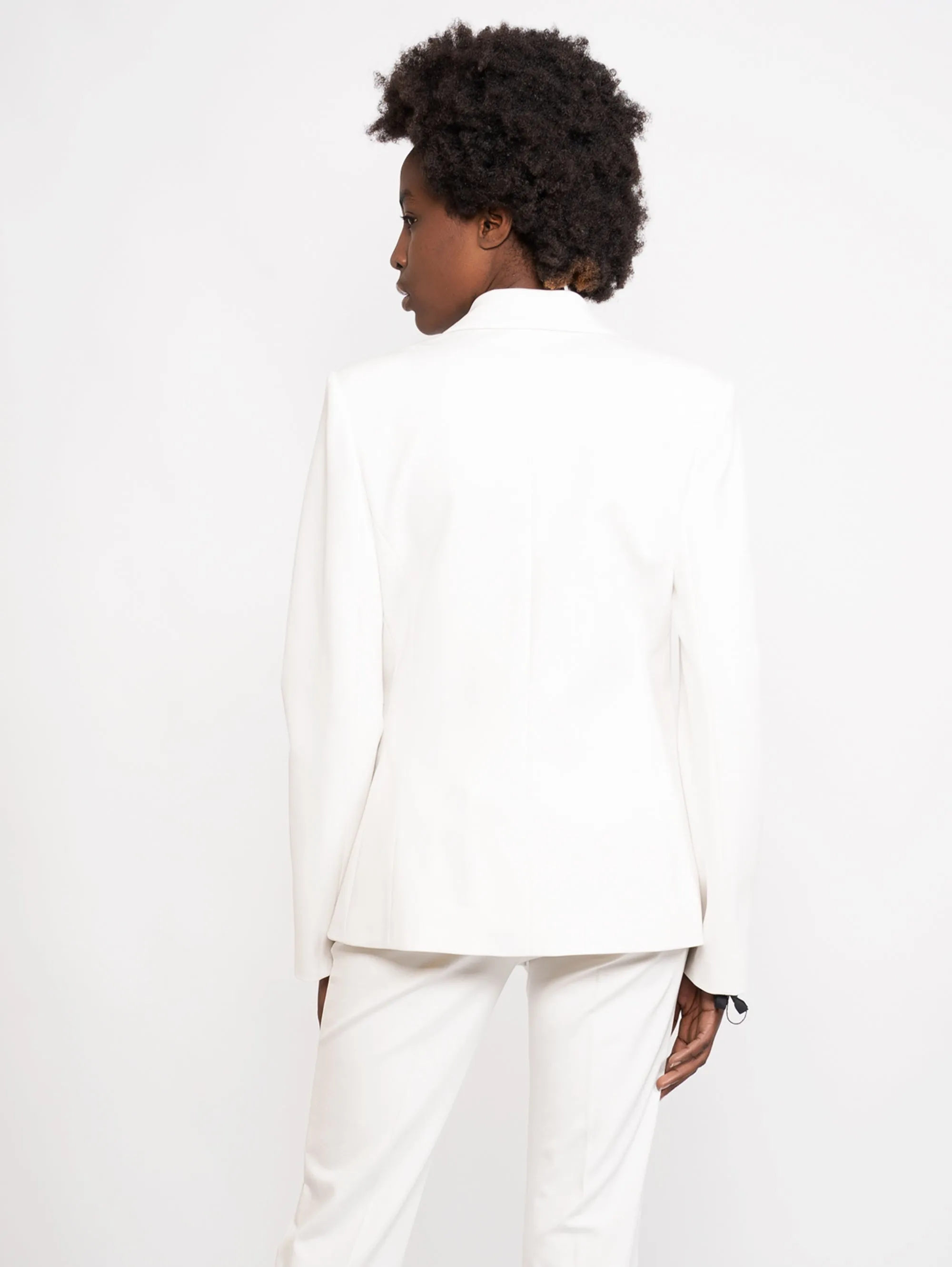 Blazer con Bottoni Gioiello Bianco