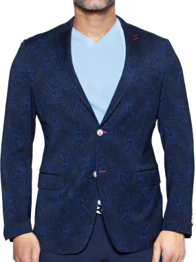 Blazer Unconstructed Paisley Blue