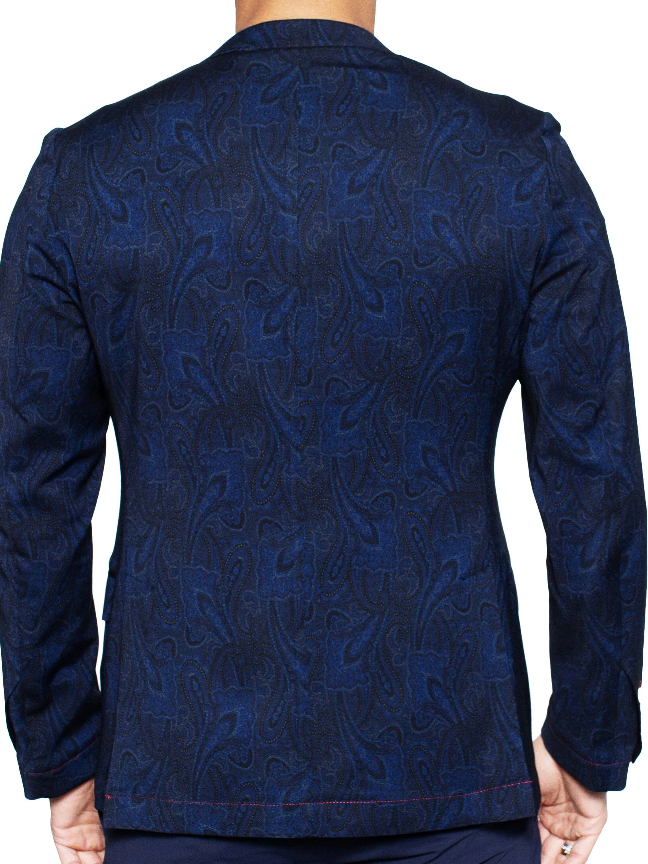 Blazer Unconstructed Paisley Blue