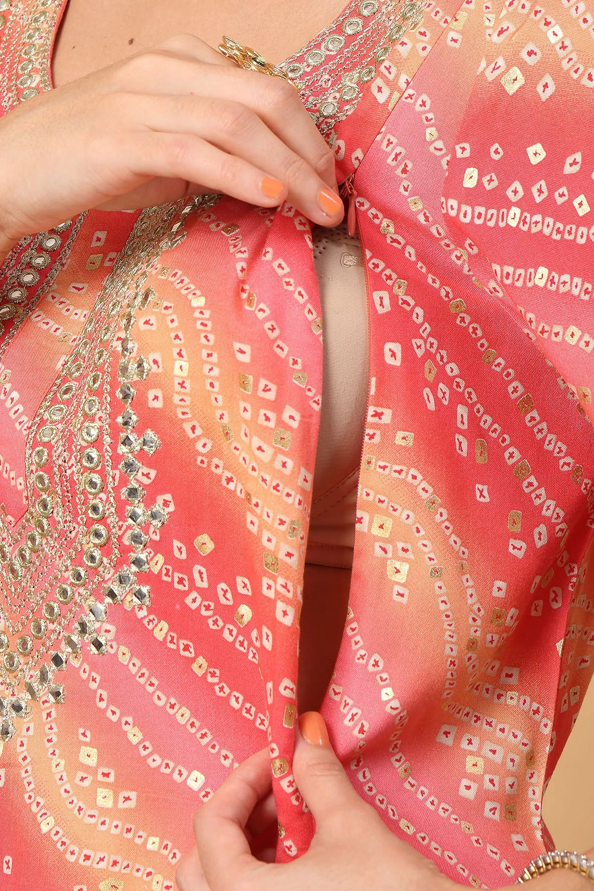 Blush Hues Festive Foil Flair Maternity Feeding Suit Set
