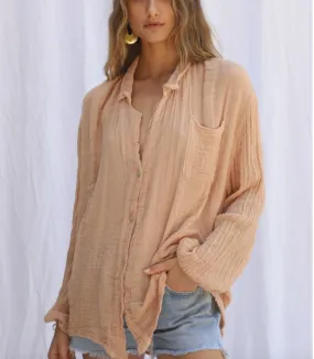 BONNY BUTTON UP DRESS - SAND BLOSSOM