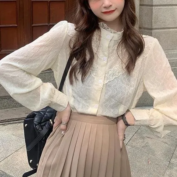 British Style Suit Coat Shirt  Pleated Skirt MK17042