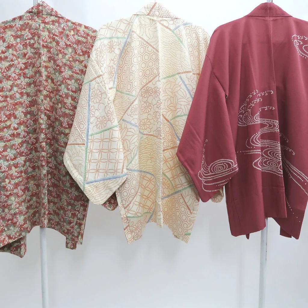Bundle 15pcs Silk Colored Haori Jacket Wholesale Bulk Free Shipping #397