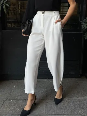 Button Style White Pant