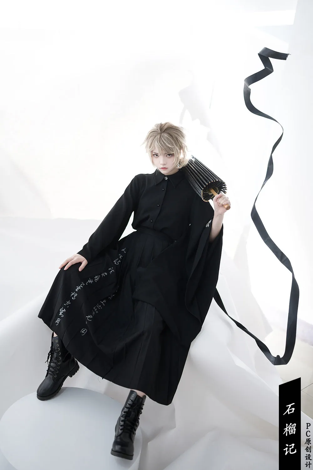 (Buyforme) Princess Chronicles~Pomegranate Note~Black Ouji Pleated Skirt