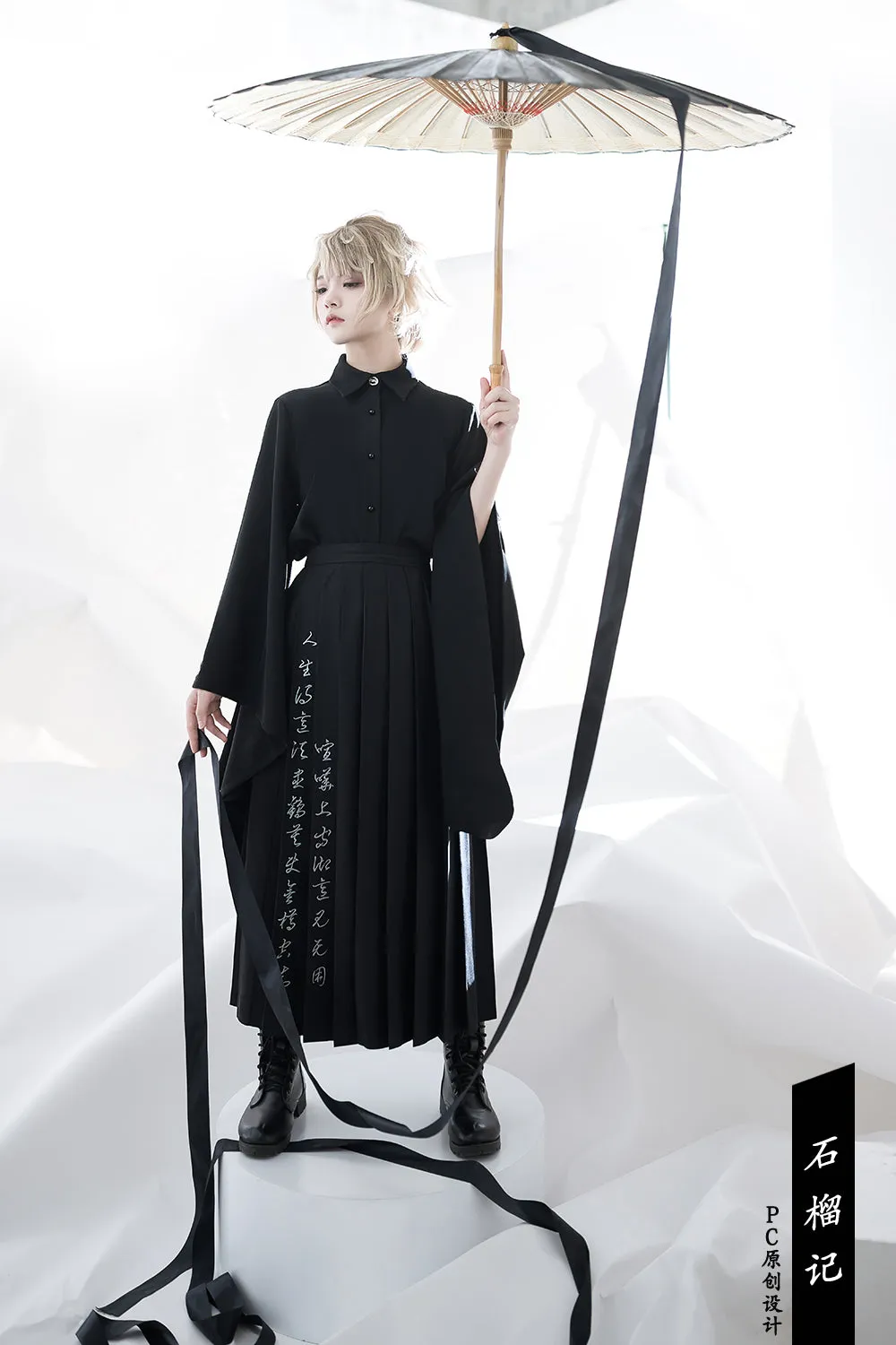 (Buyforme) Princess Chronicles~Pomegranate Note~Black Ouji Pleated Skirt