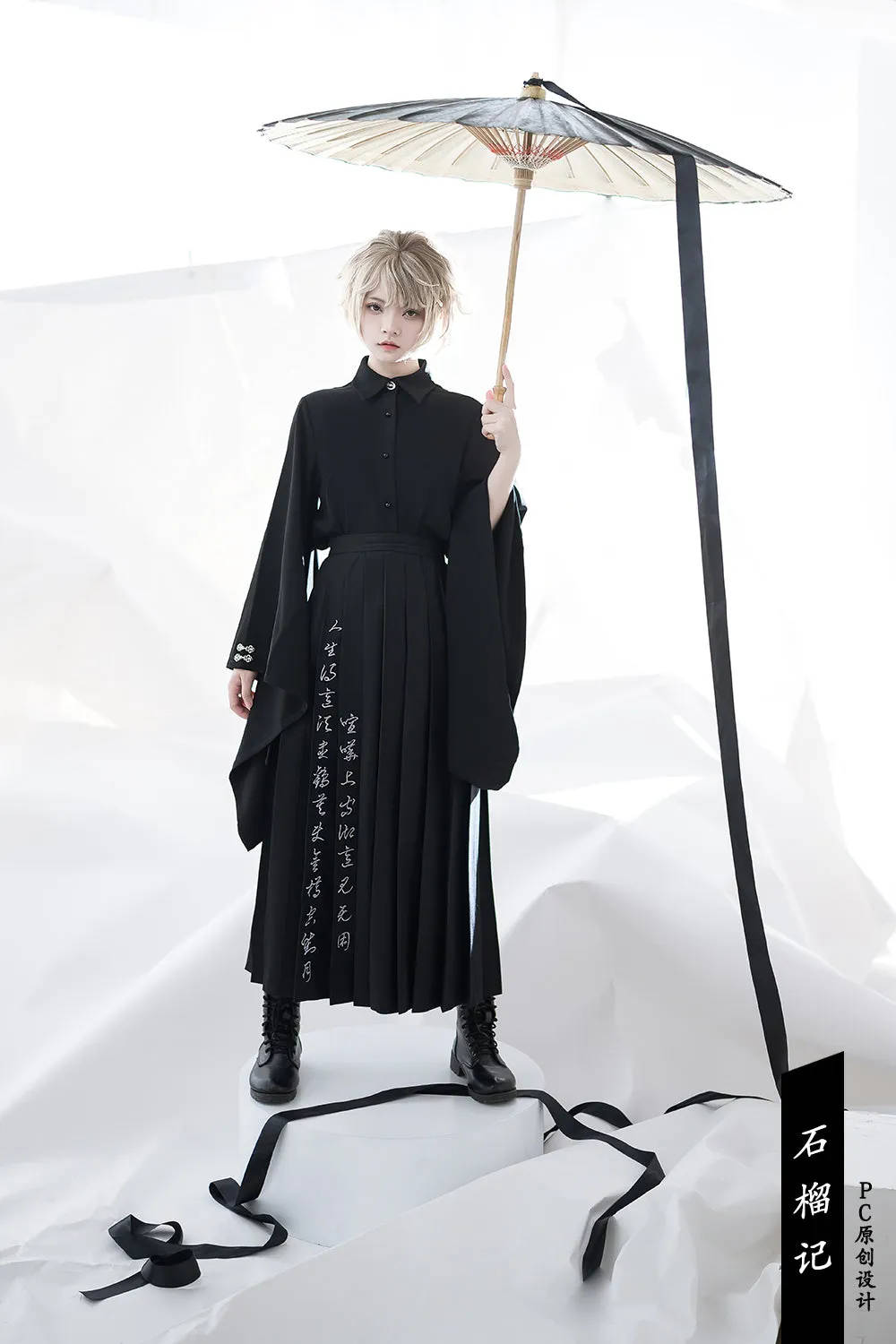 (Buyforme) Princess Chronicles~Pomegranate Note~Black Ouji Pleated Skirt