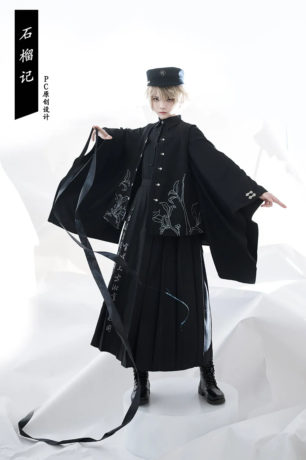 (Buyforme) Princess Chronicles~Pomegranate Note~Black Ouji Pleated Skirt