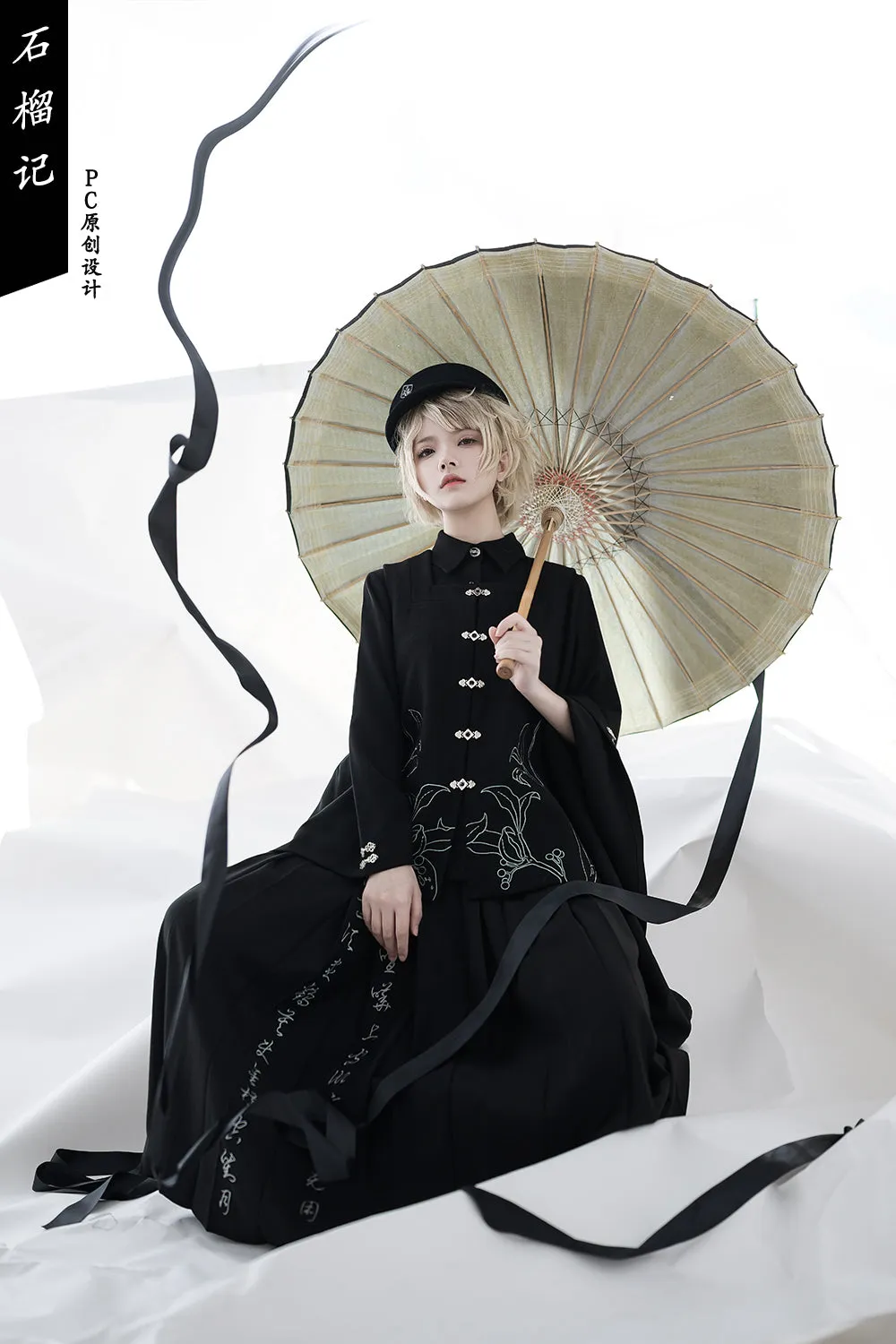 (Buyforme) Princess Chronicles~Pomegranate Note~Black Ouji Pleated Skirt