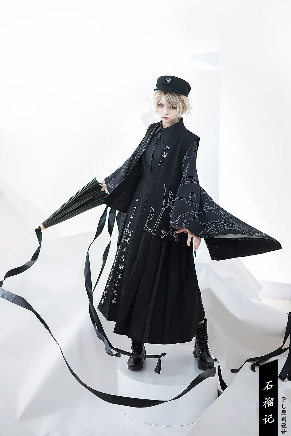 (Buyforme) Princess Chronicles~Pomegranate Note~Black Ouji Pleated Skirt